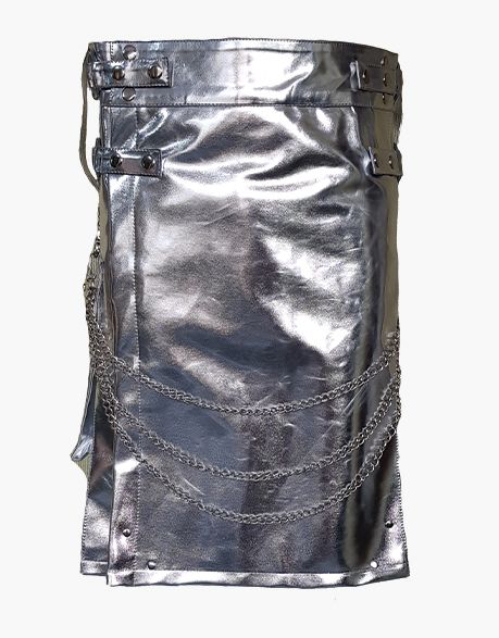 UTILITY SKIRT IN METALLIC SILVER