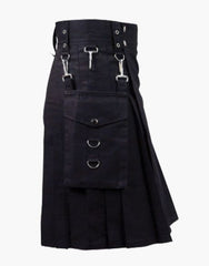 STYLISH APRON AND A MODERN BLACK UTILITY KILT - Scottish Kilt Jacket™ USA-UK
