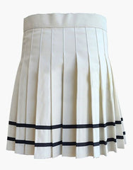 Modern Gothic White Kilt Featuring Black Straps - Scottish Kilt Jacket™ USA-UK