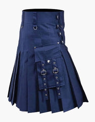 FASHION UTILITY KILT IN NAVY BLUE - Scottish Kilt Jacket™ USA-UK