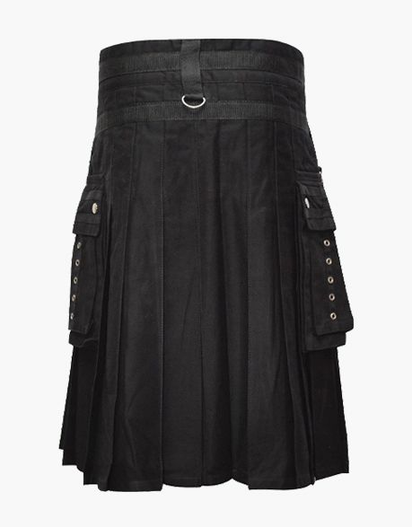 NEW FASHION HYBRID TWO-TONE UTILITY KILT IN BLACK AND PURPLE - Scottish Kilt Jacket™ USA-UK