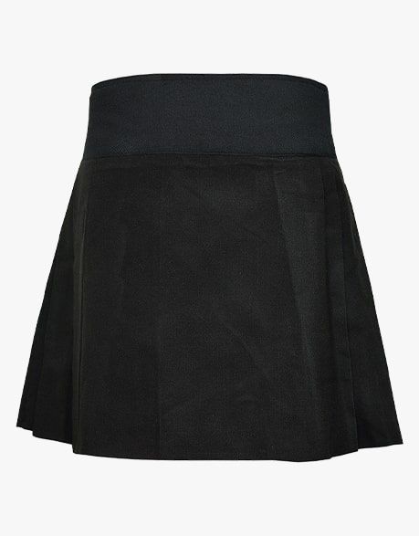 Ladies' Plain Black Short Tartan Kilt - Scottish Kilt Jacket™ USA-UK
