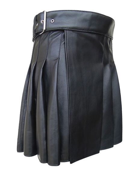 original kilt in black leather - Scottish Kilt Jacket™ USA-UK