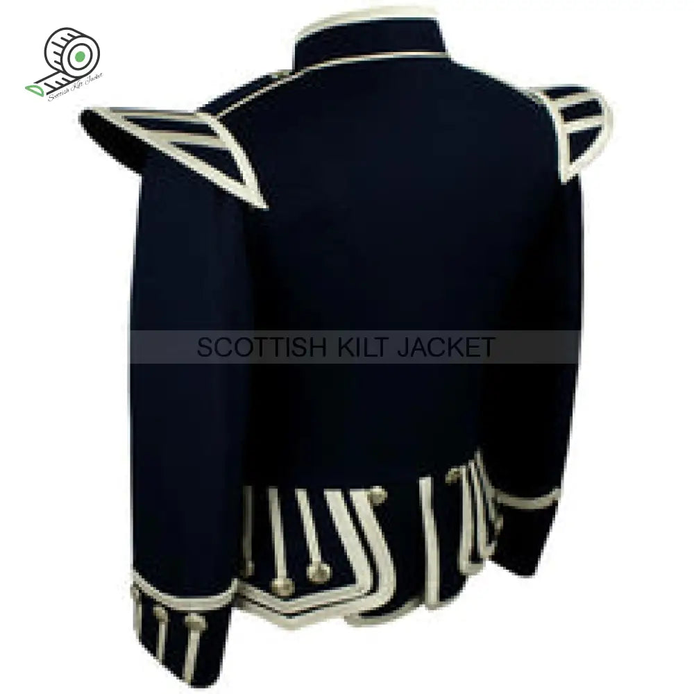 Silver Braid Trim 12 Navy Blue Gabardine Doublet Jacket