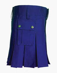 The ultimate classic utility kilt in blue - Scottish Kilt Jacket™ USA-UK