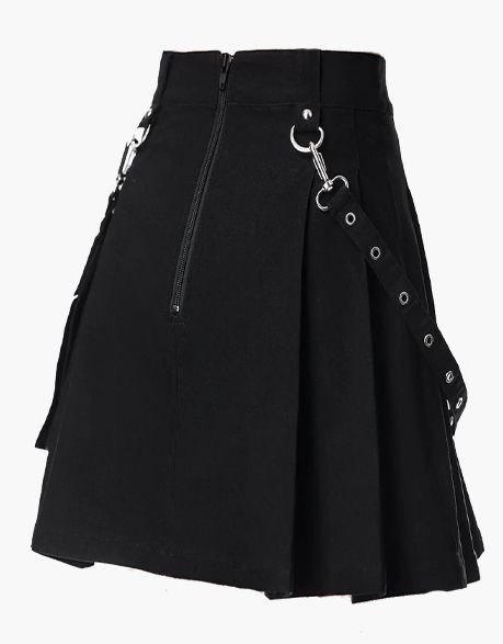 BLACK GOTHIC Punk MINI SKIRT FOR WOMEN - Scottish Kilt Jacket™ USA-UK