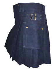 BLUE DENIM UTILITY KILT FOR WOMEN - Scottish Kilt Jacket™ USA-UK